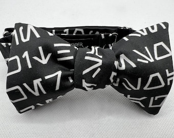 Aurebesh Bow Tie Made From Star Wars Fabric, Self Tie, Pre Tied, Bowtie, Lightsaber, Jedi, Bounty Hunter, Sci Fi, Geeky, Dapper On Arrival