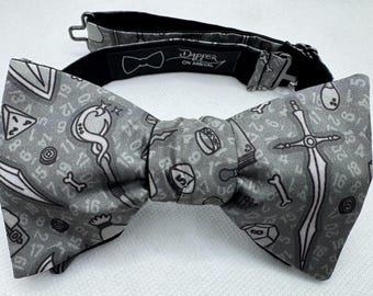 D&D Bow Tie, Self-Tie, Pre-Tied, Bowtie, D20, Roll for Initiative, Dragons, Dapper On Arrival
