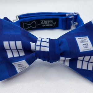 Police Box Bow Tie, Self Tie, Pre Tied, Bowtie, Doctor, Time Travel, Bow Ties are Cool, Wedding, Groom, Prom, Blue Box, Dapper On Arrival