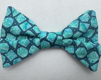 Teal Gaming Dice Hairbow, Hair Bow, Teal, Ice, DnD, D20, Dragon, Natural 20, Critical, Roll for Initiative, Gift, RPG, Dapper On Arrival