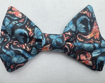 Blue and Orange Dragon Hairbow, Hair Bow, DnD, D20, RPG, Critical, Roll for Initiative, Natural 20, Gamer Girl, Geek, Dapper On Arrival
