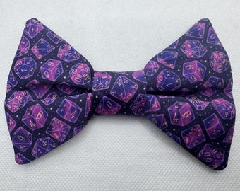 Purple Gaming Dice Hairbow, Hair Bow, D20, DnD, Natural 20, Roll for Initiative, Clip, Gamer, Role Playing, Dragon, RPG, Dapper On Arrival
