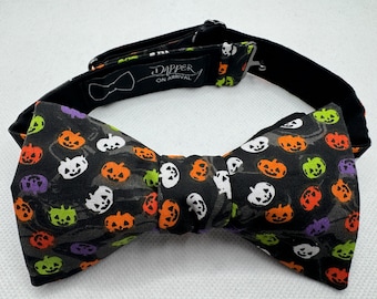 Halloween Bow Tie, Self Tie, Pre Tied, Bowtie, Pumpkin, Spooky, Ghost, Fall, Autumn, Winter, Christmas, Wedding, Prom, Dapper On Arrival