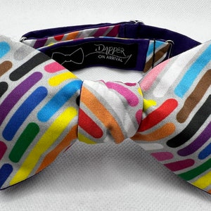 Rainbow Bow Tie, Self Tie, Pre Tied, Bowtie, Pride, Ally, LGBTQIA+, Gay, Bi, Trans, Lesbian, Queer, Dressy, Represent, Dapper On Arrival