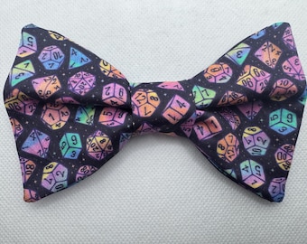 Prismatic Gaming Dice Hairbow, Hair Bow, Purple, Butterfly, D20, Natural 20, Roll for Initiative, Critical, Gamer, RPG, Dapper On Arrival