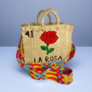Bolsa de henequén de lotería La Rosa