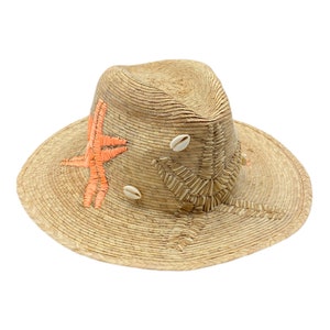 Embroidered nautical themed beach hat