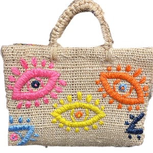 Multi Evil Eye Henequen Bag