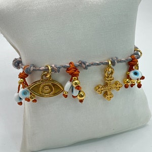 Evil eye and Cross bracelet