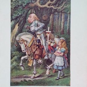 1962 Original Vintage Print from &#39;Alice Through The Looking Glass&#39; by Lewis Carroll Illustrated by John Tenniel published by Macmillan