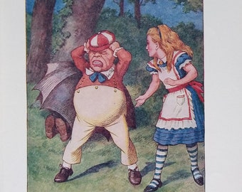 1962 Original Vintage Print from 'Alice Through The Looking Glass' by Lewis Carroll Illustrated by John Tenniel published by Macmillan