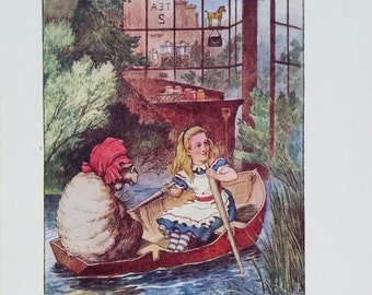 1962 Original Vintage Print from 'Alice Through The Looking Glass' by Lewis Carroll Illustrated by John Tenniel published by Macmillan