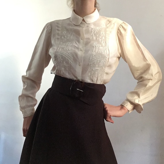 1940s - oriental embroidery blouse