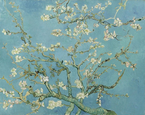 Impressionist Vincent Van Gogh's Almond Branches Counted Cross Stitch Pattern Impressionist Vincent Van Gogh's Almond Branches Counted Cross Stitch Pattern