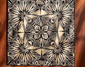 Samoan Siapo Tapa Print on Wood - Polynesian Tapa