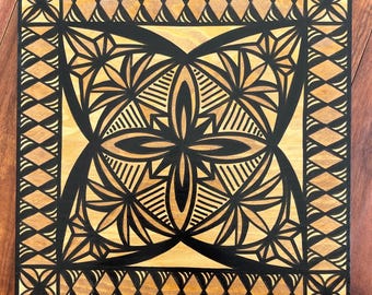 Hand Painted Siapo on Wood