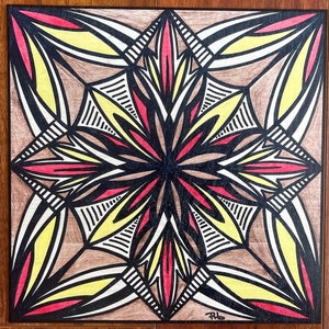 Samoan Siapo Tapa Print on Wood - Polynesian Tapa