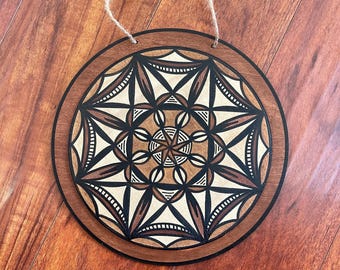Hand Painted Siapo on Wood