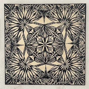 Samoan Siapo Tapa Print on Wood - Polynesian Tapa