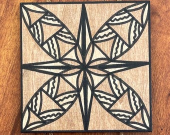 Hand Painted Siapo on Wood