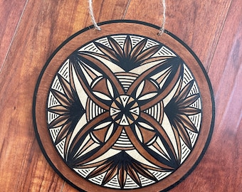 Hand Painted Siapo on Wood
