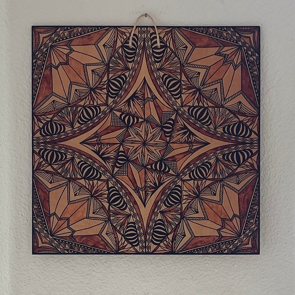 Samoan Siapo Print on Wood - Polynesian Tapa