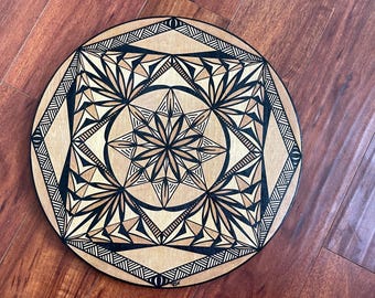 Hand Painted Siapo on Wood