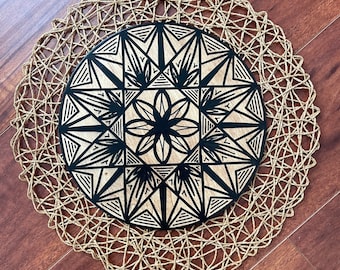 Hand Painted Siapo on Wood