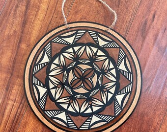Hand Painted Siapo on Wood