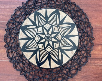 Hand Painted Siapo on Wood