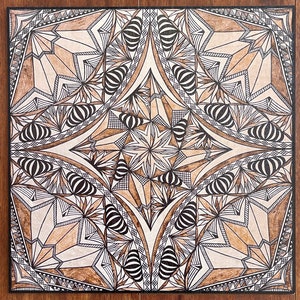 Samoan Tapa Siapo Print on Wood - Polynesian Tapa
