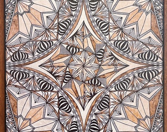 Samoan Tapa Siapo Print on Wood - Polynesian Tapa