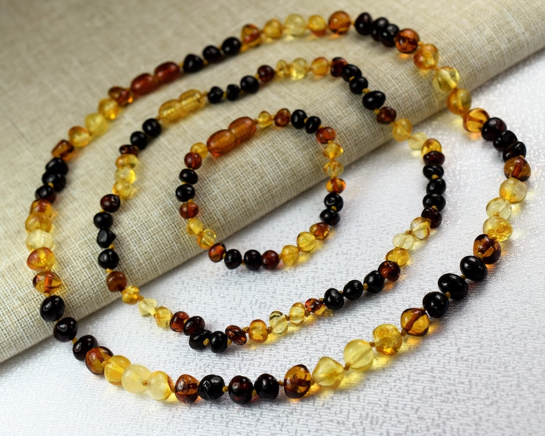 Baby Teething Necklace amber bracelet Mother and baby amber set baby amber bracelet Amber Natural Stone Baltic amber