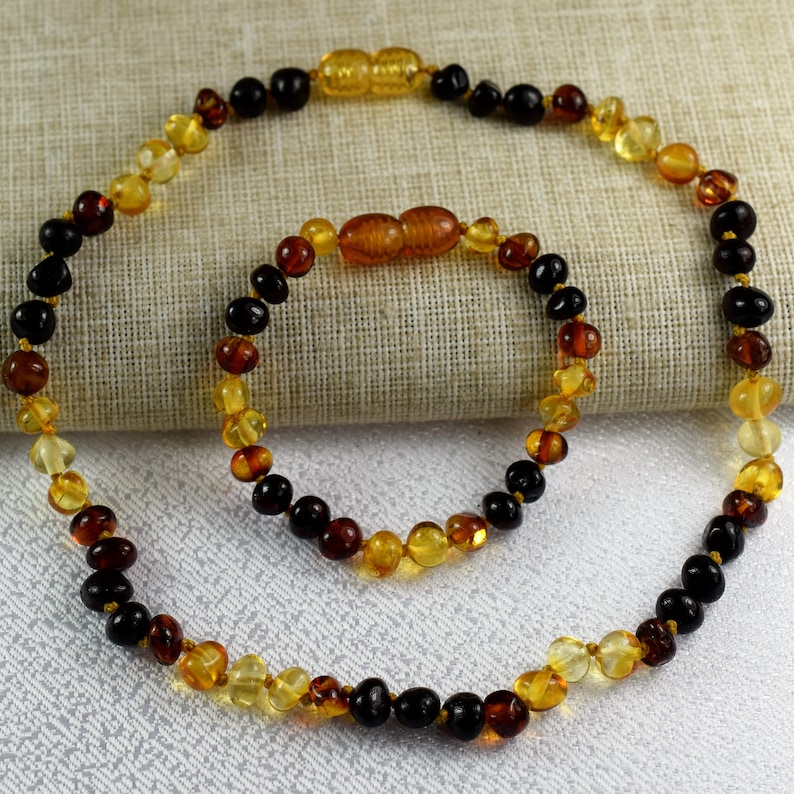 Baby Teething Necklace amber bracelet Mother and baby amber set baby amber bracelet Amber Natural Stone Baltic amber