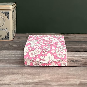 Handmade Square Fabric Box with Liberty of London fabric #57