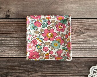 Handmade Fabric Small Tray with Liberty of London fabric #38