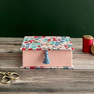 Handmade Fabric Book shaped Box with Liberty of London fabric Small size 45 image 1