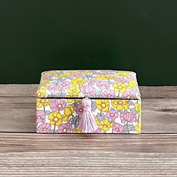 Handmade Small Fabric Box with Liberty of London fabric #49