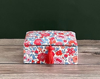 Handmade Small Fabric Box with Liberty of London fabric #50