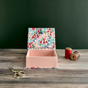 Handmade Fabric Book shaped Box with Liberty of London fabric Small size 45 image 4