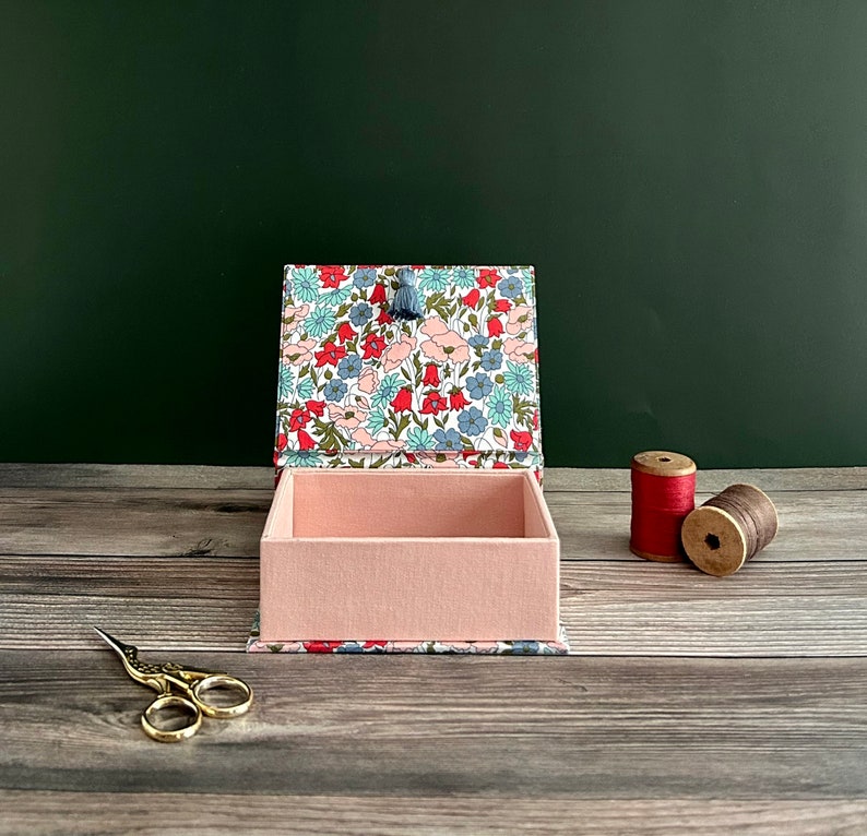 Handmade Fabric Book shaped Box with Liberty of London fabric Small size 45 image 4