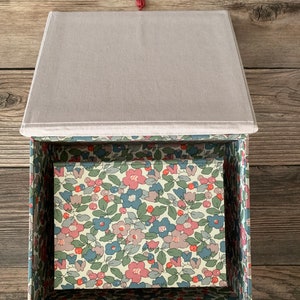 Handmade Fabric Book shaped Box 2 size set with Liberty of London fabric 1 image 9