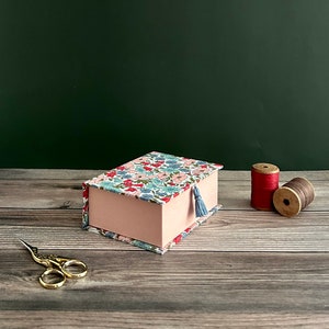 Handmade Fabric Book shaped Box with Liberty of London fabric Small size 45 image 2