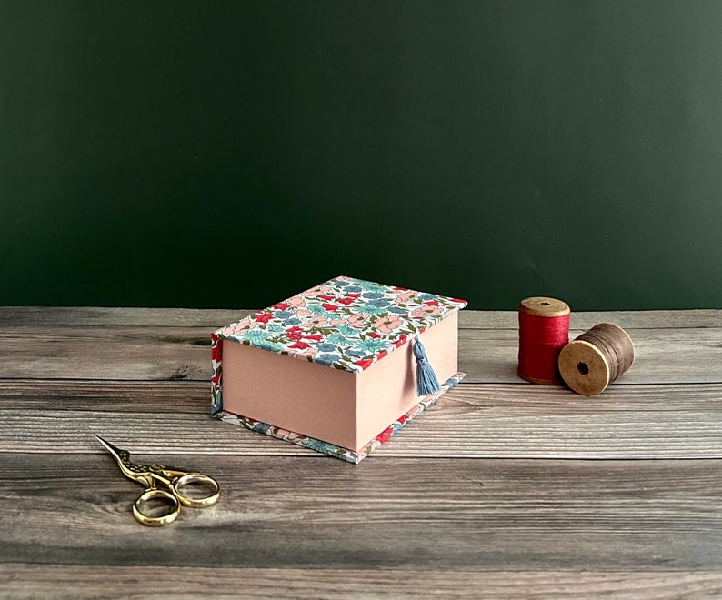 Handmade Fabric Book shaped Box with Liberty of London fabric Small size 45 image 2