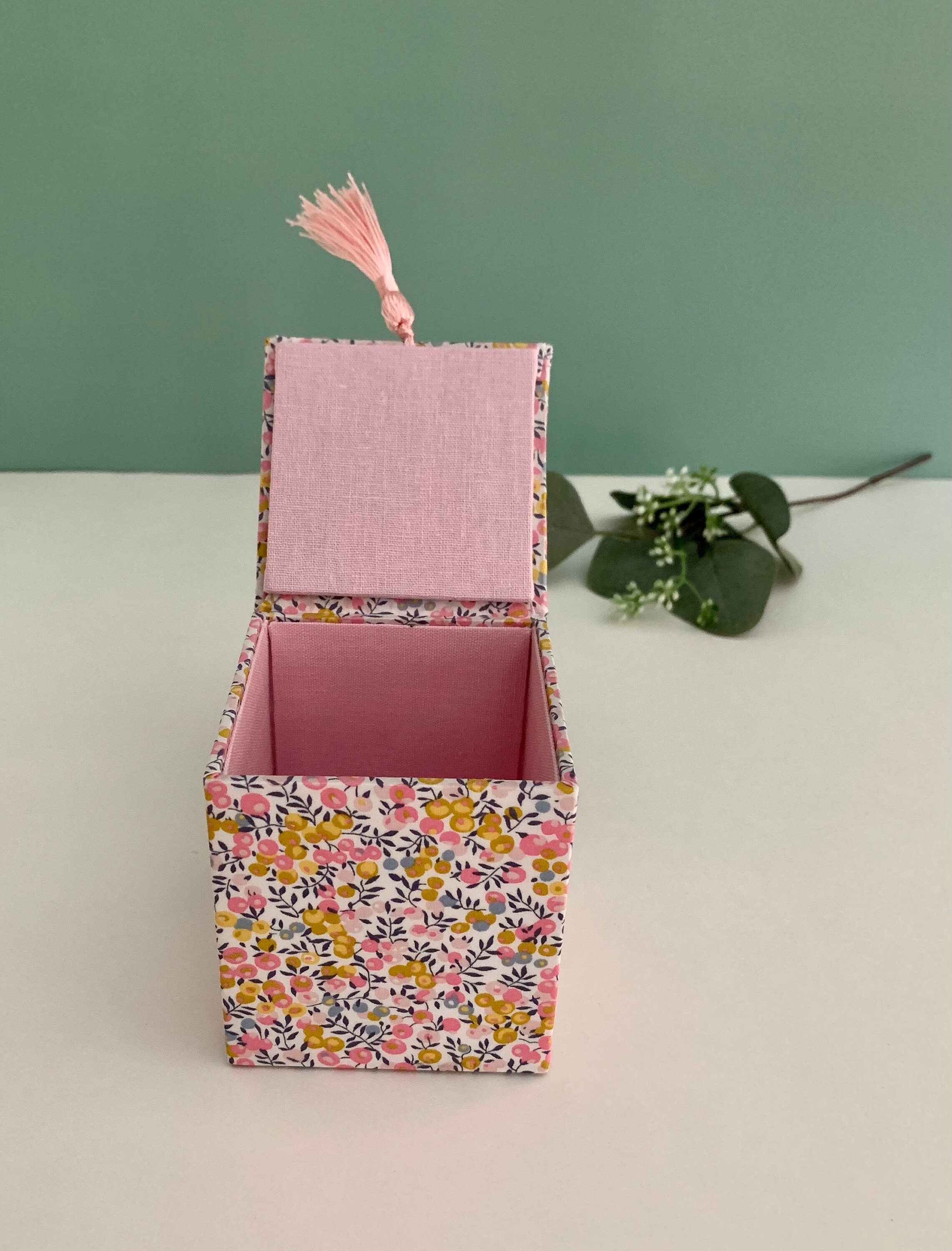 Handmade Fabric Small Tea Bag Box With Liberty of London Etsy