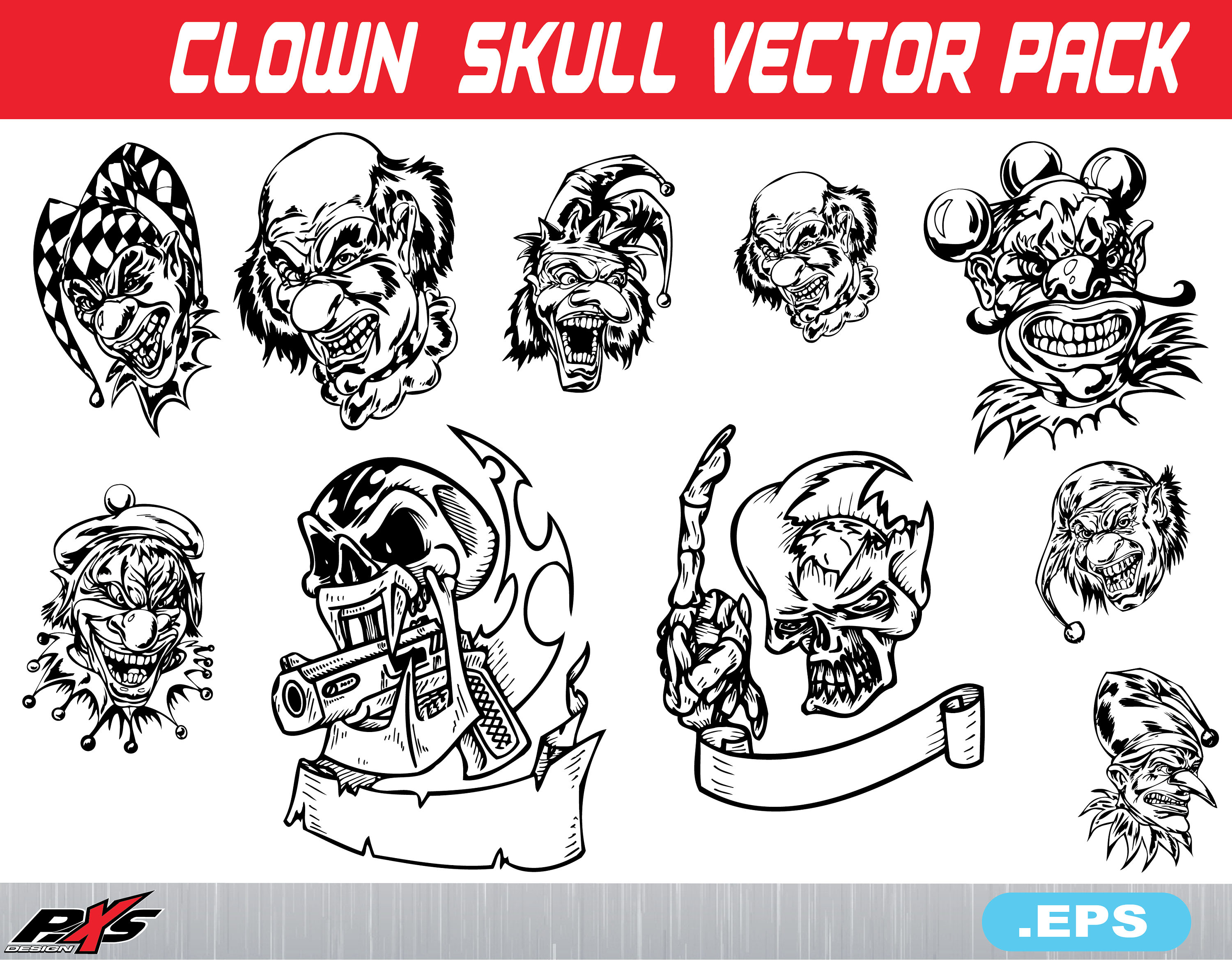 Clown soul pack vector EPS Vettoriale bundle