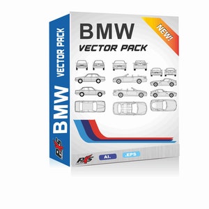 BMW CAR OUTLINES scale vehicle front, rear, sides and top full pack 1990 -2007