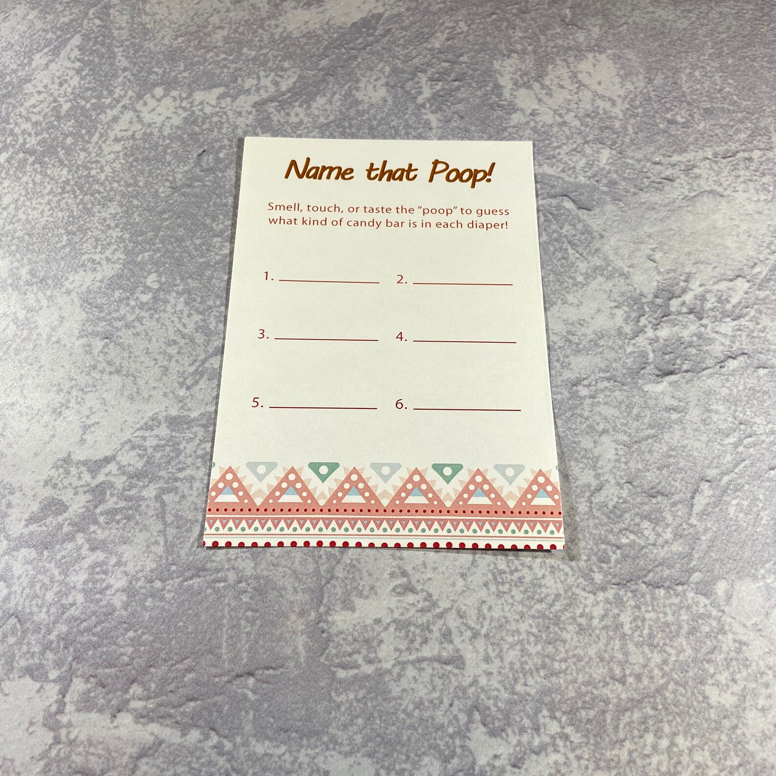 Printable Baby Shower Game Name that Poop Aztec Baby Girl | Etsy