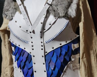 Leather Viking Woman Warrior Armour Sigrun. Ladies Female Armour. Ice Version. Shield Maiden Breast Plate armor!  LARP SCA Renaissance