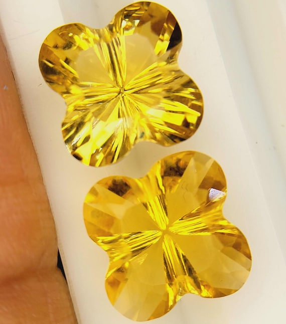 6.60 Cts Natural Citrine Flower Carving Parcel (2 PCS) CG-2686 - Etsy